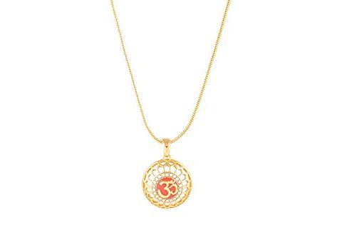 Estelle Gold OM [AUM] Pendant Locket Necklace In Latest Designs For Women Spiritual Religious Jewellery Hindu Symbol Lockets For Boys And 2
