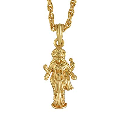 Memoir Gold Plated Brass, Goddess Lakshmi, Small And Sober, Stylish Laxmi Pendant Hindu God, Men Women 3