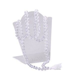 Shiva Rudraksha Ratna Natural Quartz Crystal / Sphatik Certified Mala Rosary