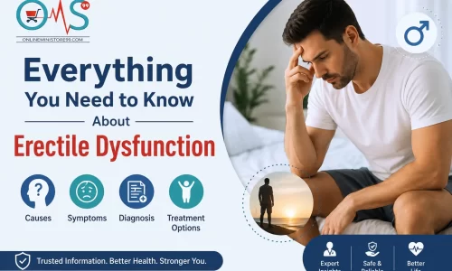 Everything You Need to Know About Erectile Dysfunction infographic with OMS99